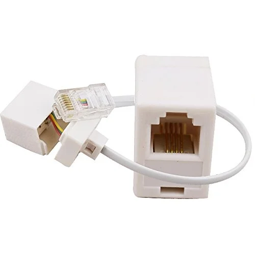 2 гнезда 8P4C/RJ45 Мужской RJ11 6P4C Женский M/F адаптер телефонный Ethernet