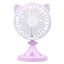 Цветной мини USB Перезаряжаемый вентилятор с воздушным охлаждением в форме кошки, настольный вентилятор для путешествий, дома, студенческого общежития, портативный Настольный вентилятор для офиса