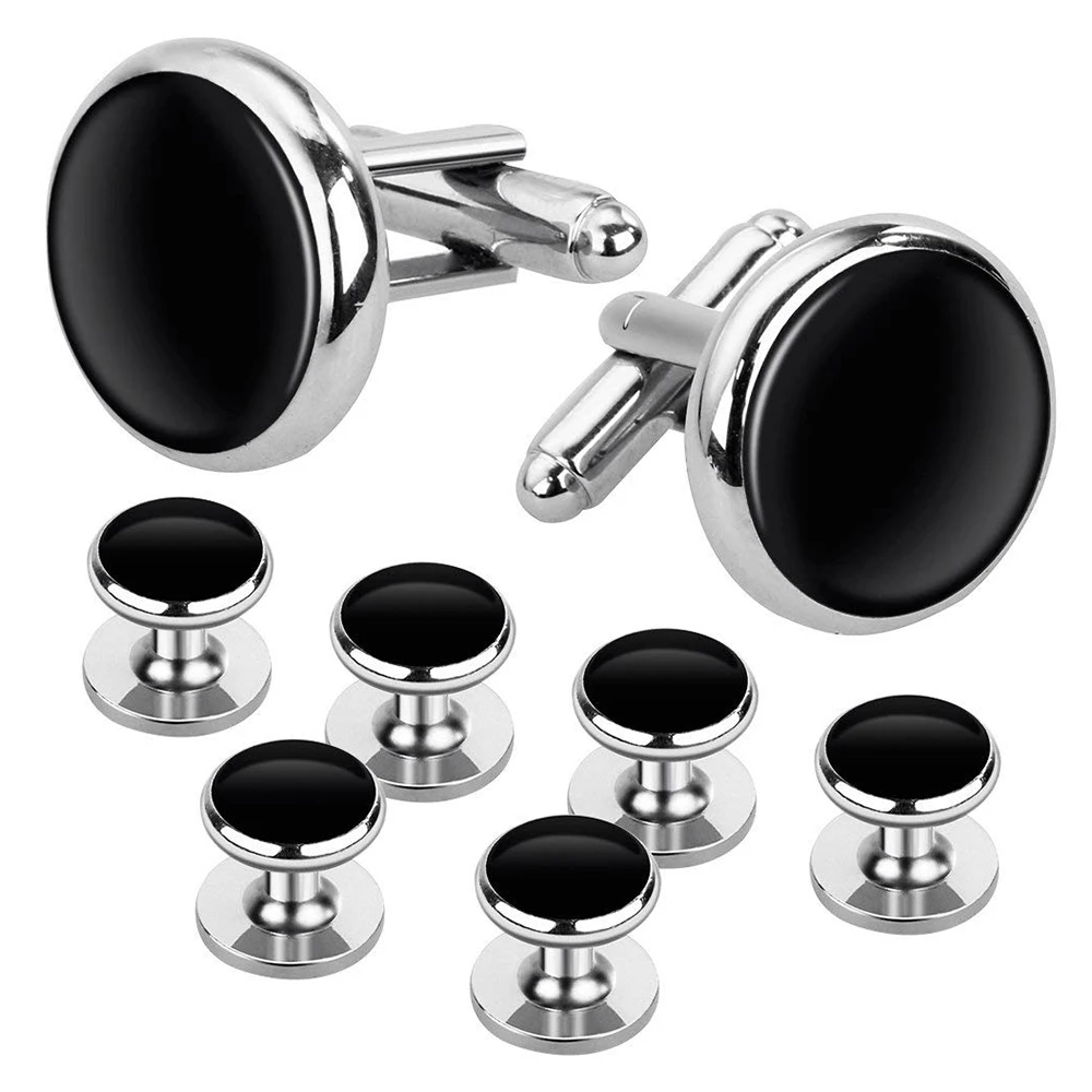 

Cufflinks and Studs Set for Tuxedo Shirts Business Wedding 2 Cufflinks and 6 Studs
