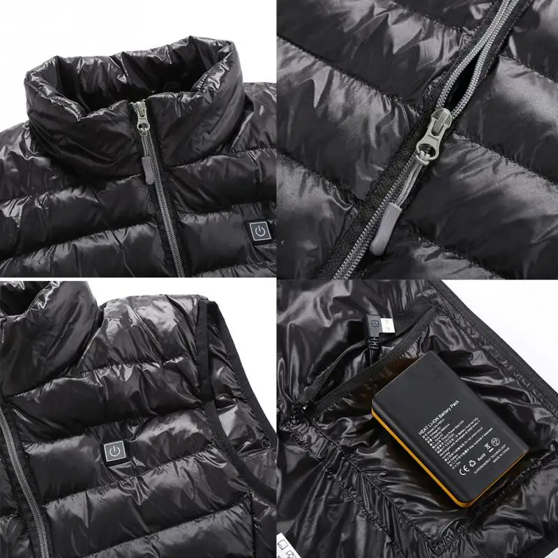 Mens Down Coat Streetwear Thermal Electric Vest Heated Clothes Jacket USB Warm Up Heating Pad Body Winter Warmer M-XXXL Plus Siz Mens Down Coat Streetwear Thermal Electric Vest Heated Clothes Jacket USB Warm Up Heating Pad Body Winter Warmer M-XXXL Plus Siz