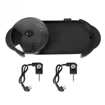 

Electric 2 in 1 Hotpot Oven Domestic Smokeless Barbecue Machine Pot Charcoal Hotpot Outdoor Cooker Picnic Cooker 220V 1350W