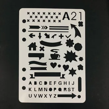 

Alphabets Banner Stencils for Scrapbook Bullet Journal Planner Notepad Drawing Craft Template School Stationery Office Supplies