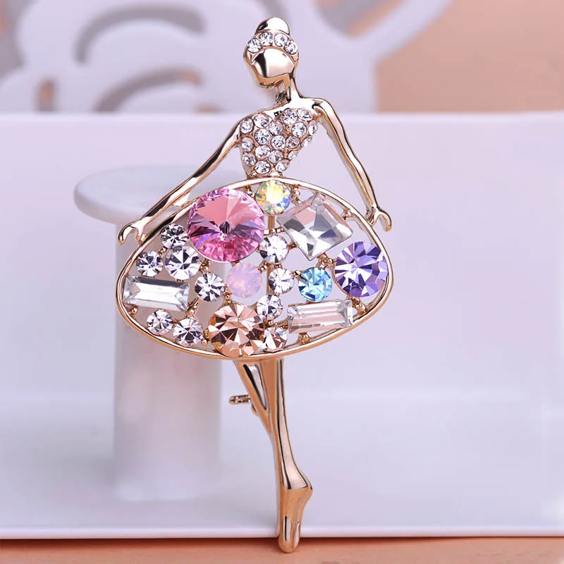 Брошь женская свадебная в форме балерины цвета шампанского|brooch bee|brooch scarfbrooch button |
