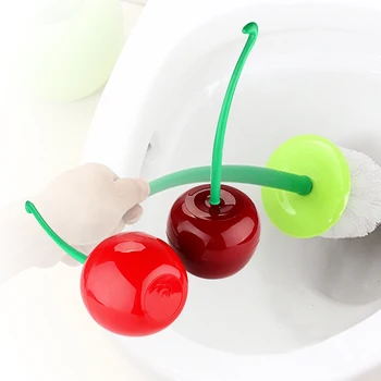 

Close Stool Cleaner Lavatory Brush Toilet Bowl Cleaning Tool Toilet Brush & Holder Set Lovely Cherry Shape Home Decor