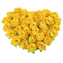 Желтая ткань шелк искусственный бутоны роз для украшения обновления 50 шт