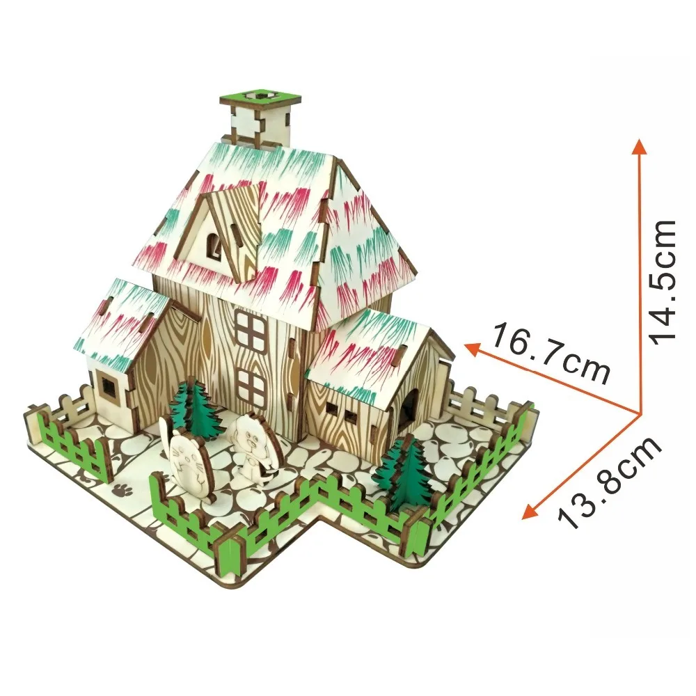Lulong 3D деревянная головоломка 3D детская головоломка из дерева набор для сборки по дереву-волшебник Oz с шт. 45 шт. деталей