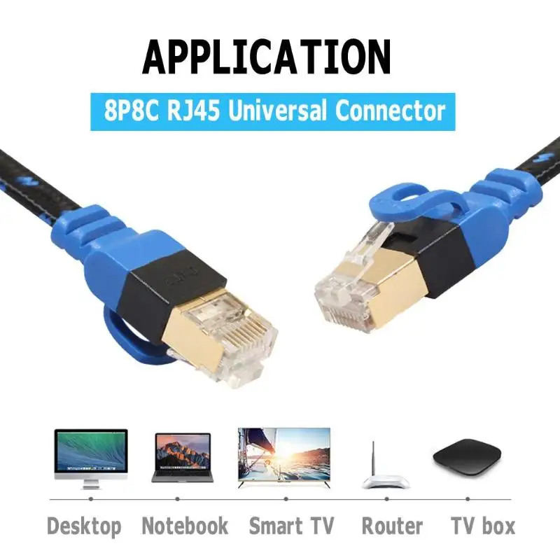 Двойной интерфейс Позолоченный разъем Ethernet кабель J45 CAT 7 CAT7 Интернет LAN патч сеть