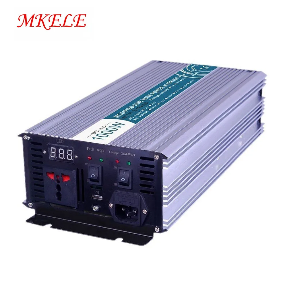 

Voltage Converter Pure Sine Wave With Charger Solar Inverter MKP1000-122-C Input DC12v To Output AC220v Inverter 1000w