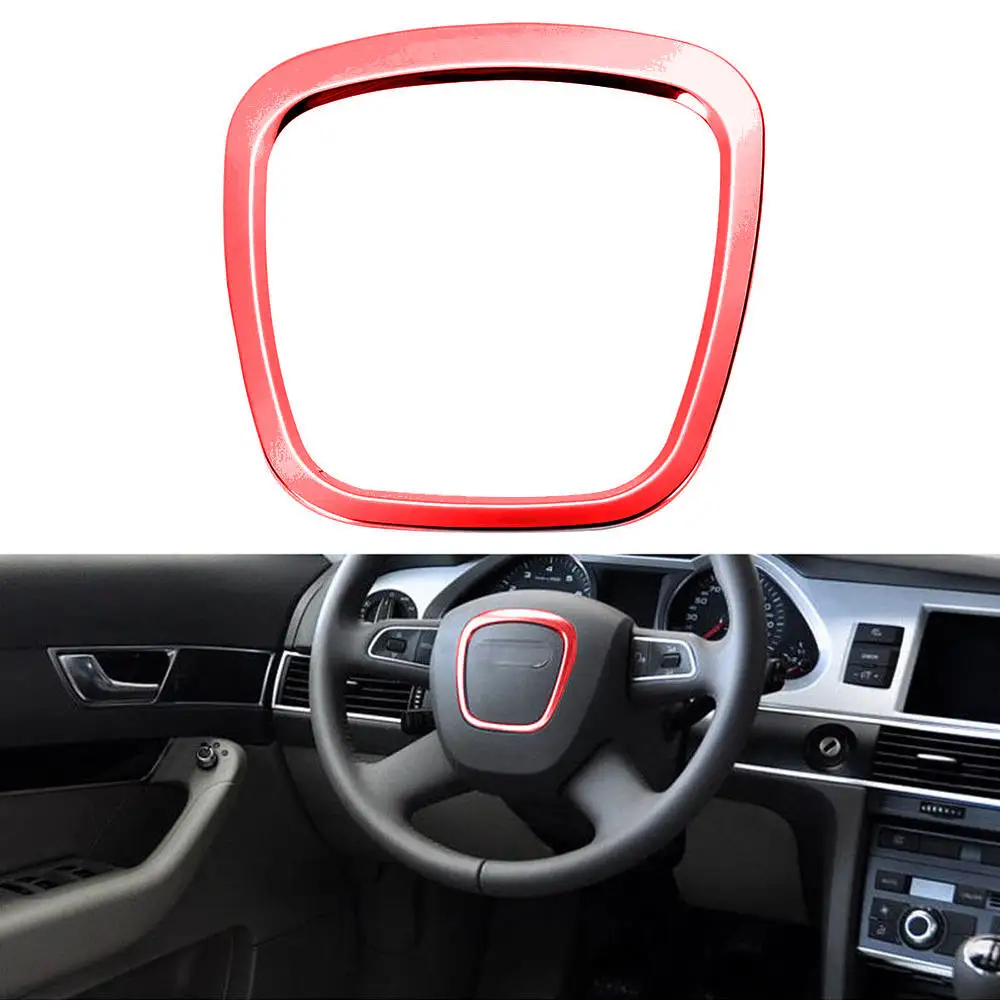 

3D sticker steering wheel trim emblems decorative frame sequin sticker logo refitting accessories for Audi A3 A4 A5 A6 A8 Q5 Q7