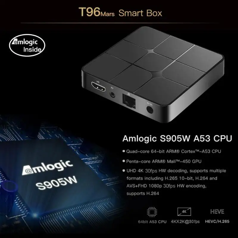 

2018 New HD Web Player TV Set Top Box Amlogic S905W Quad-Core 2GB+16GB 2.4G WiFi BT2.1 Media Player With Bluetooth