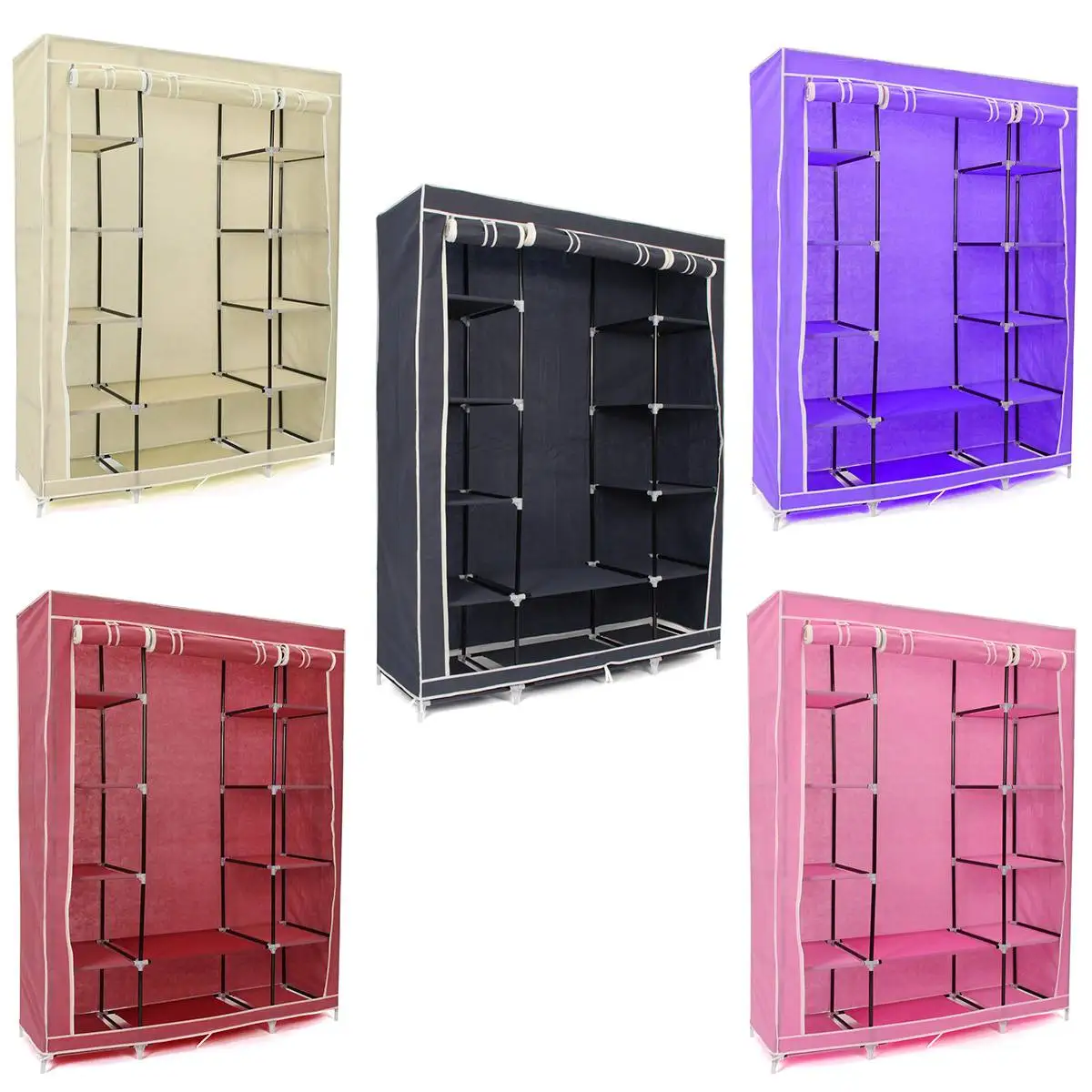 1Pcs Household Simple Fashion Wardrobe DIY Fold Portable Storage Cabinet Multifunction Dustproof Moistureproof Closet 1Pcs Household Simple Fashion Wardrobe DIY Fold Portable Storage Cabinet Multifunction Dustproof Moistureproof Closet
