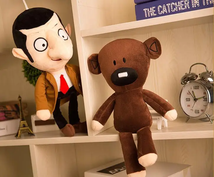 

2018Hot sales 2pcs 30cm soft creative Mr Bean teddy bear cute cartoon stuffed plush toys funny novelty baby dolls chritmas gifts