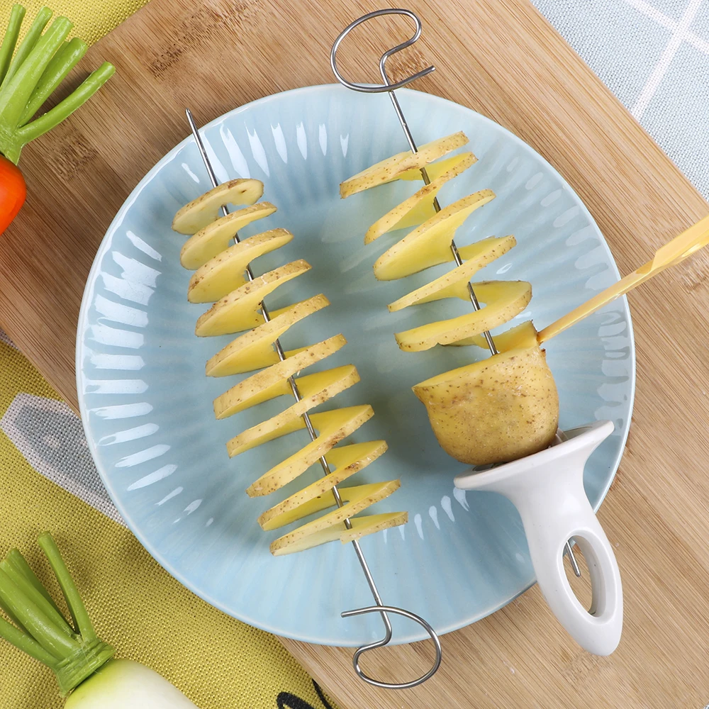 HOOMIN нож для спиральной нарезки картофеля DIY ручные кухонные инструменты креативная ротато картофель слайсер резак витой Торнадо кухонные инструменты