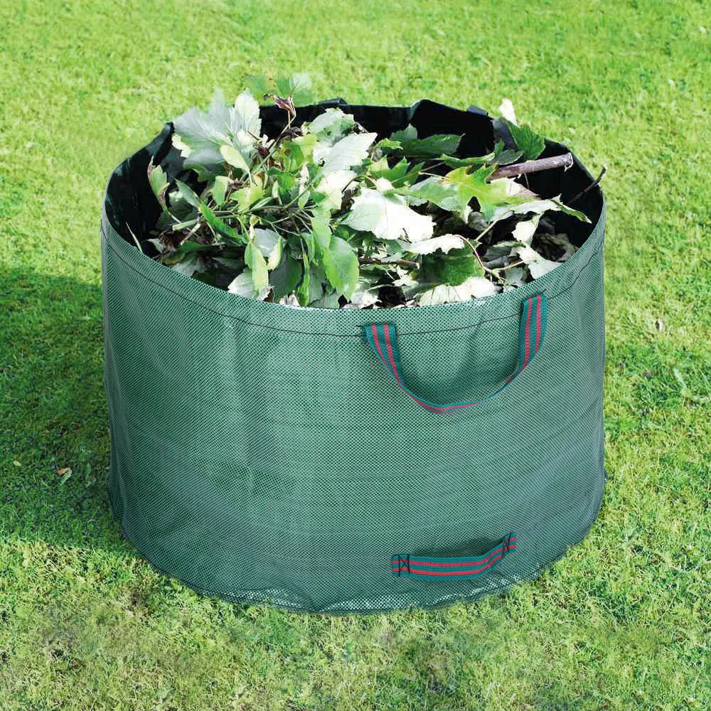63 Gallons Reusable Garden Waste Bag for Laeves Waterproof Waste Sack Fabric Growing Bag for