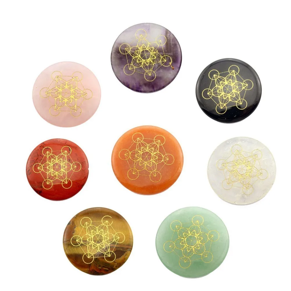 

Factory Natural Crystal Flower Of Life Metatrone's Cube Multidimensional Metatron Cube Wafer Energy Decoration Accessories