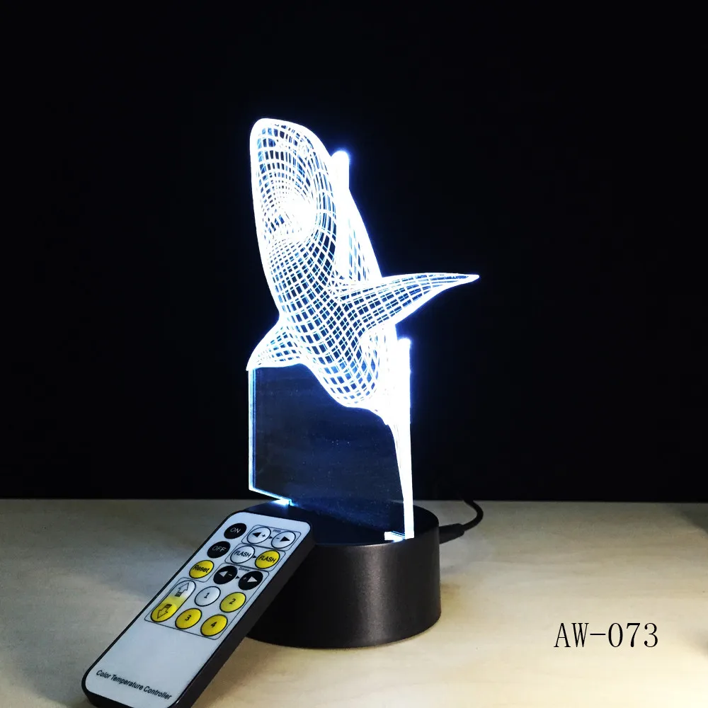 3d светодиодный ночник креативная настольная лампа в виде акулы для детей