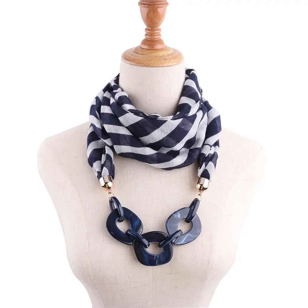 

HONGHUACI Decorative Jewelry Necklace Style Voile Scarf Beads Pendant Head Scarves Women Foulard Femme Hijab Free Shipping