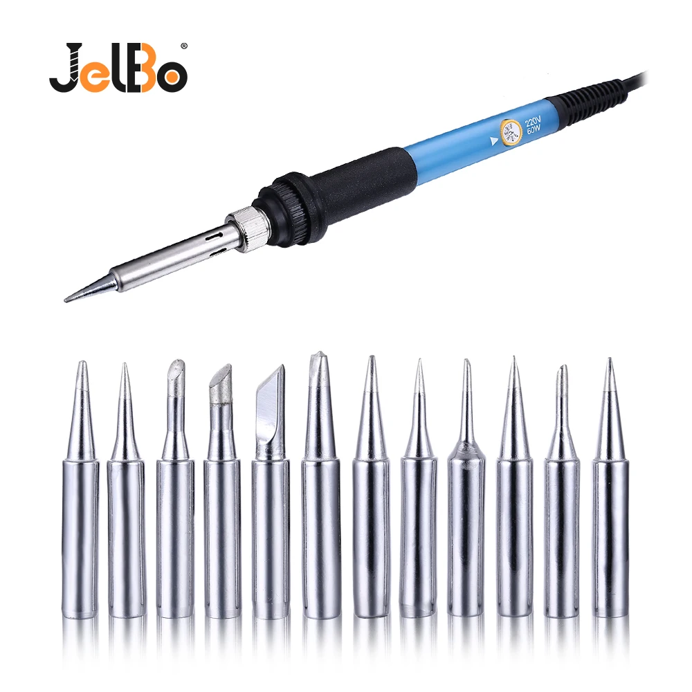 

JelBo Adjustable Soldering Iron 60W Electric Soldering Gun Rework Station Solder Welding Tip Head Repair Hand Tool EU Plug TS100