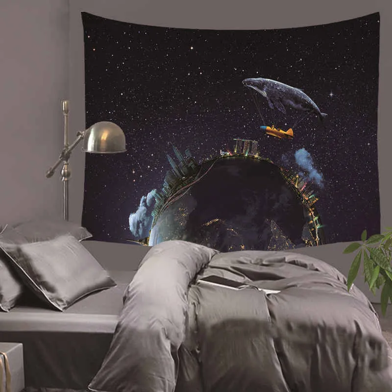 

2018 New Fashion Tapestry Marine Whale Pattern Fresh Style Decorative Tapestry Home Decor HA32