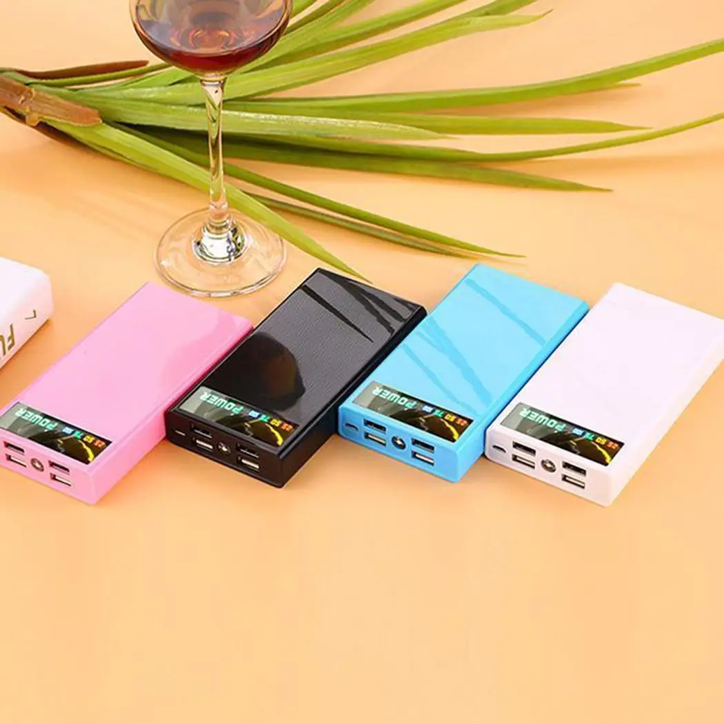 4 порта usb power Bank Case No 18650 светодиодный фонарь на батарейках зарядка цифровое