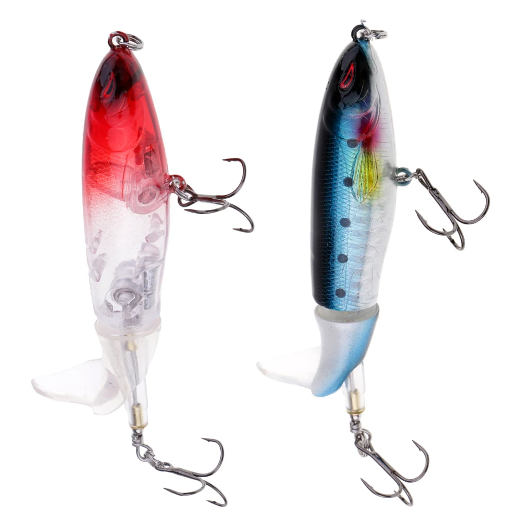 

3D Eye Whopper Popper Topwater Fishing Lure 10cm 13g Artificial Bait Hard Fishing Plopper Hook Soft Rotating Tail Fishing Tackle