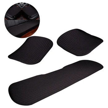 

Three Pieces Car Breathable Seat Cover Pad Cushion Auto Seat Mat Kit (Black)