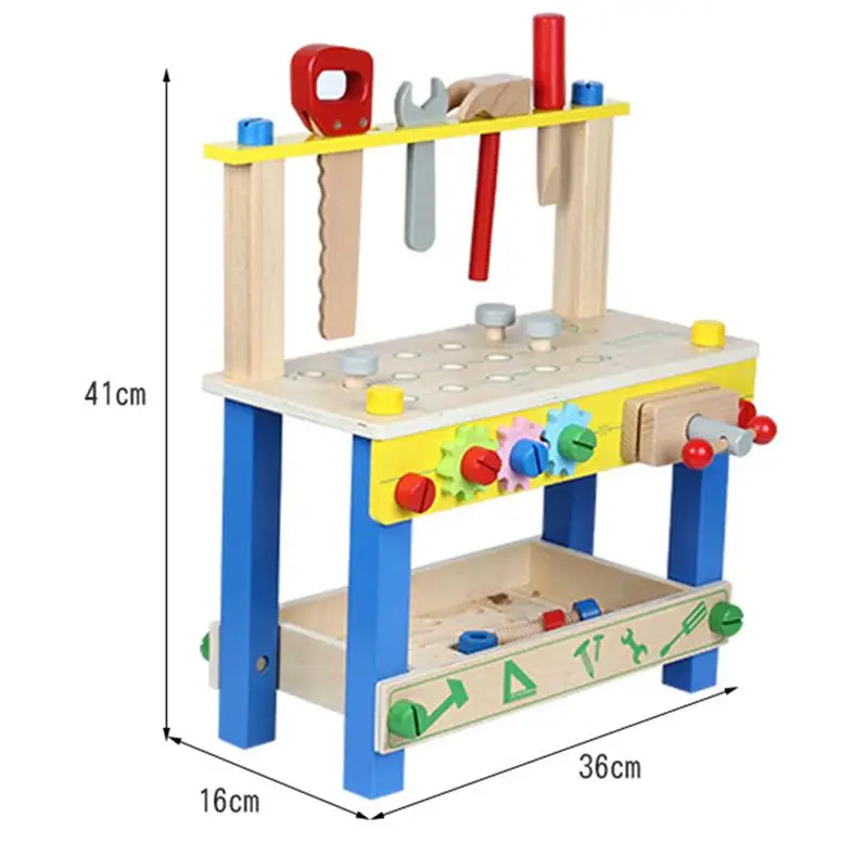 1 комплект, детский деревянный инструмент, игрушки, скамейка, регулируемый игровой набор, высота скамейка для мастерской, игрушка для детей, малышей