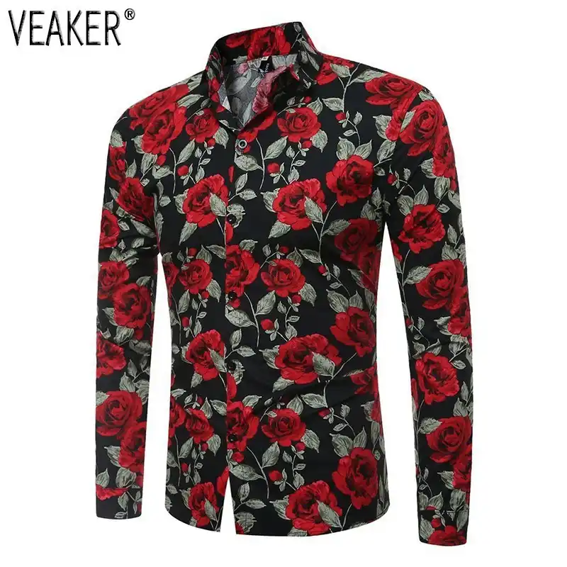 Red rose printed shirt Clearance