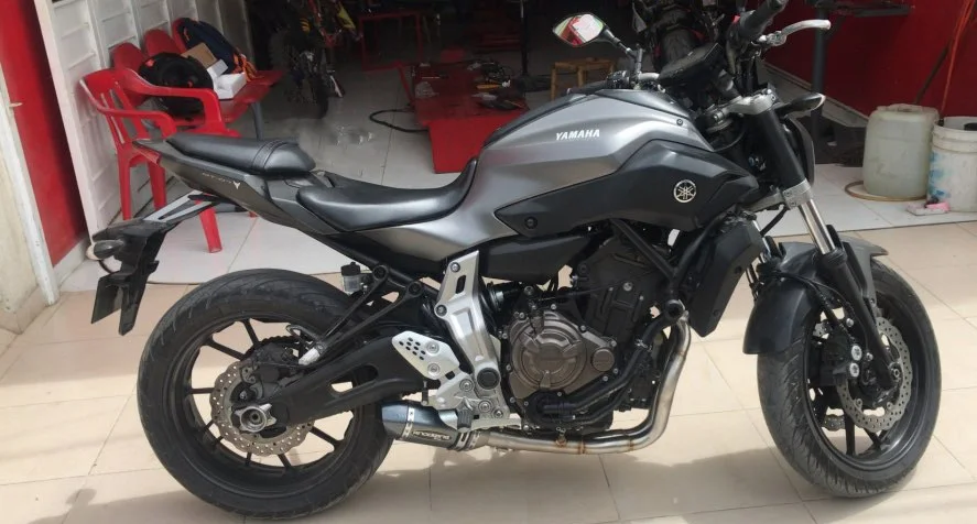 RANSOTO мотоцикл Выхлопная полная система с глушителем для Yamaha MT07 MT 07 FZ FZ07 Tracer 700 2014 2018
