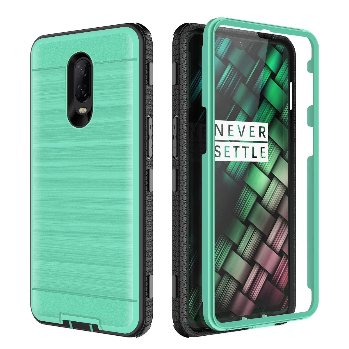 

360 Hard Case For oneplus 6T Cover For Plain PC+TPU Reinforced Back Cover With Tempered film For Oneplus 6T Cases Solid Color