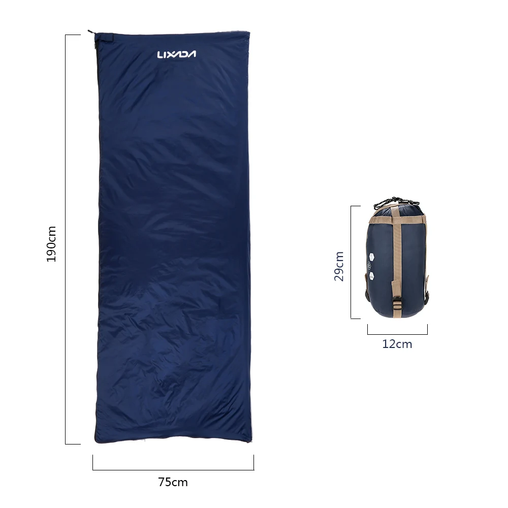 LIXADA 190*75 см конверт спальный мешок для взрослых Кемпинг Открытый Мини прогулки пляж спальные мешки Сверхлегкий туристический рюкзак