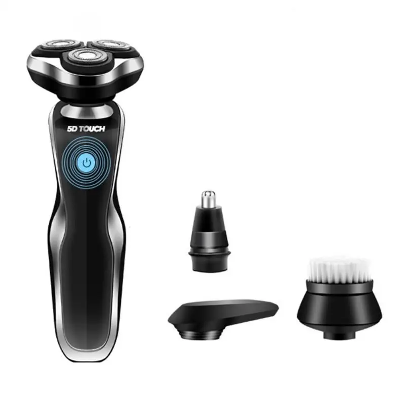 

LED Lamp Multi-function USB Rechargeable Men Electric Shaver Razor Nose Hair Trimmer Facial Cleansing Brush For Men