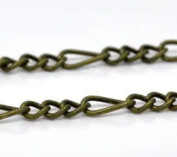 DoreenBeads 10 м бронзовый звенья серебристого оттенка-открытые цепи Выводы (B12206) Иу