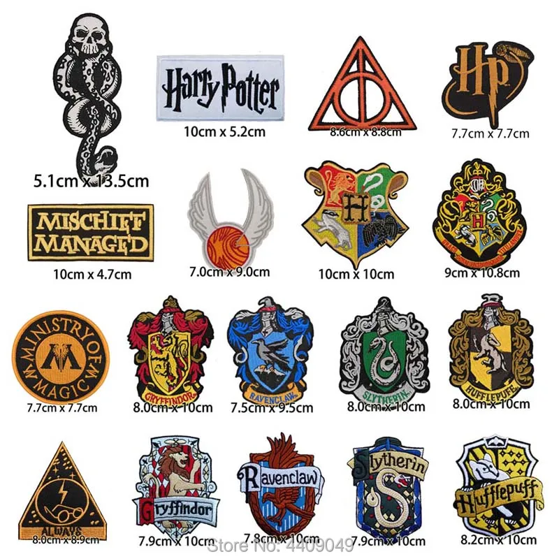 

Harry Potter gryffindor ravenclaw gryffindor slytherin embroidered iron on patch, Magic College clothing fabric accessories DIY