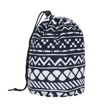 

Bucket Shape Cosmetic Bag Drawstring 3D Digital Print Makeup Bags Toiletry Wash Up Toiletry Organizer Purse Ethnic Make Up Bag