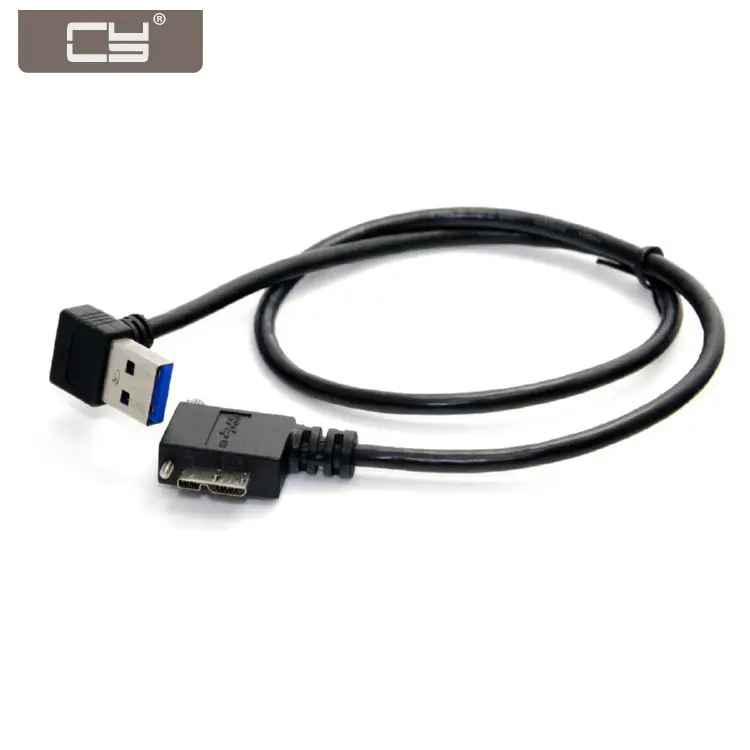 

CYDZ Down Direction Angled 90 Degree USB 3.0 A plug to Micro B Plug Right Angled / Left Angled locking screws Panel Cable 50cm