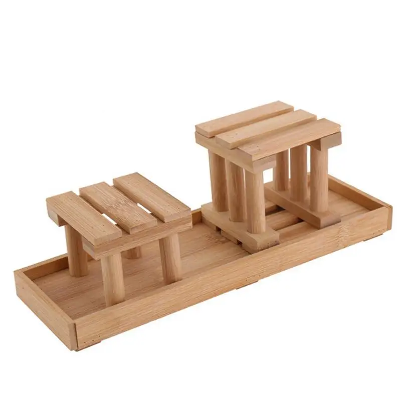 

Wooden Desktop Flower Stand Office Window Sill Mini Storage Rack Flower Pot Stand Decoration Shelf