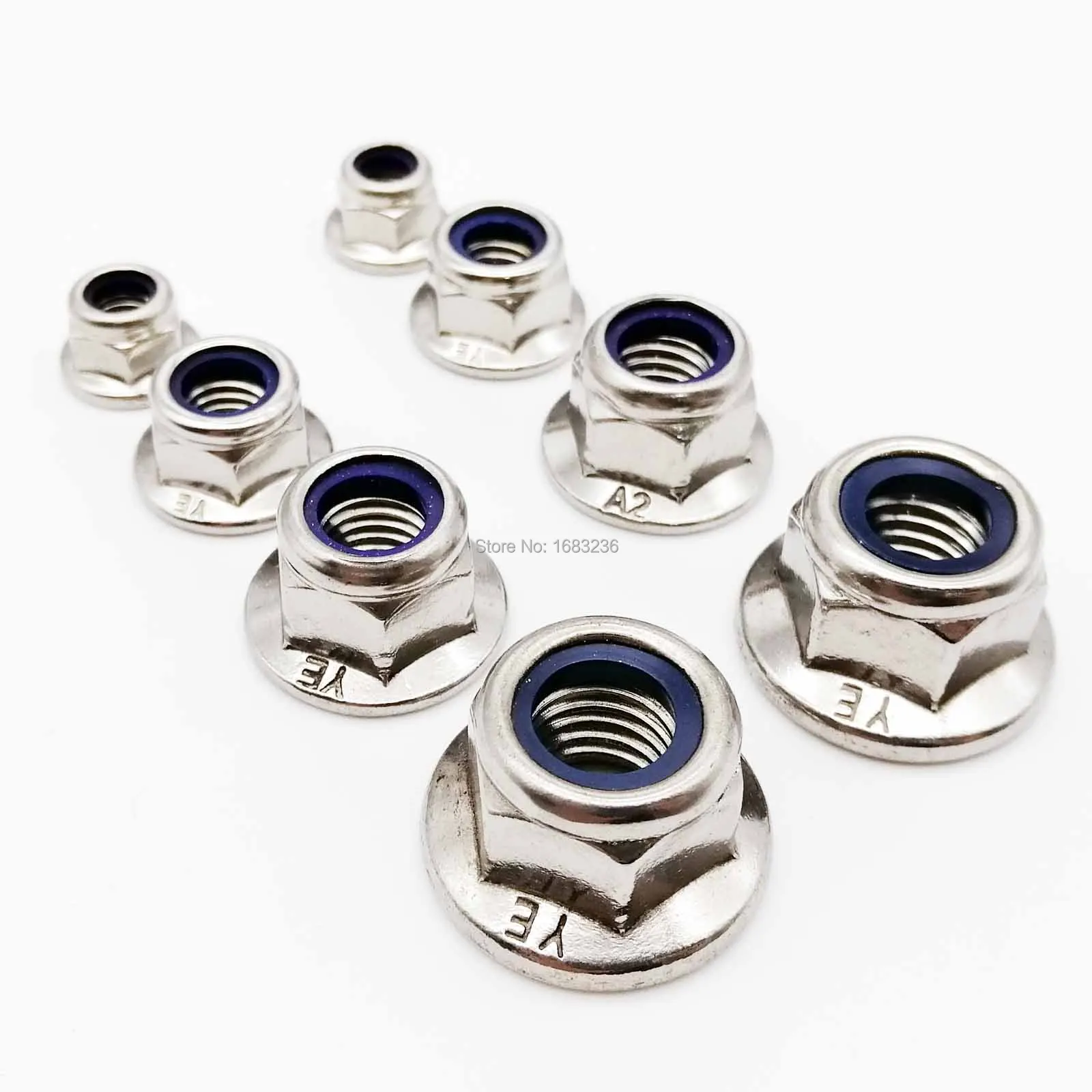 M3 M4 M5 M6 M8 M10 M12 M16 Flanschmuttern für Bolzen/Schrauben Edelstahl A2 304 M3 M4 M5 M6 M8 M10 M12 M16 Flanschmuttern für Bolzen/Schrauben Edelstahl A2 304