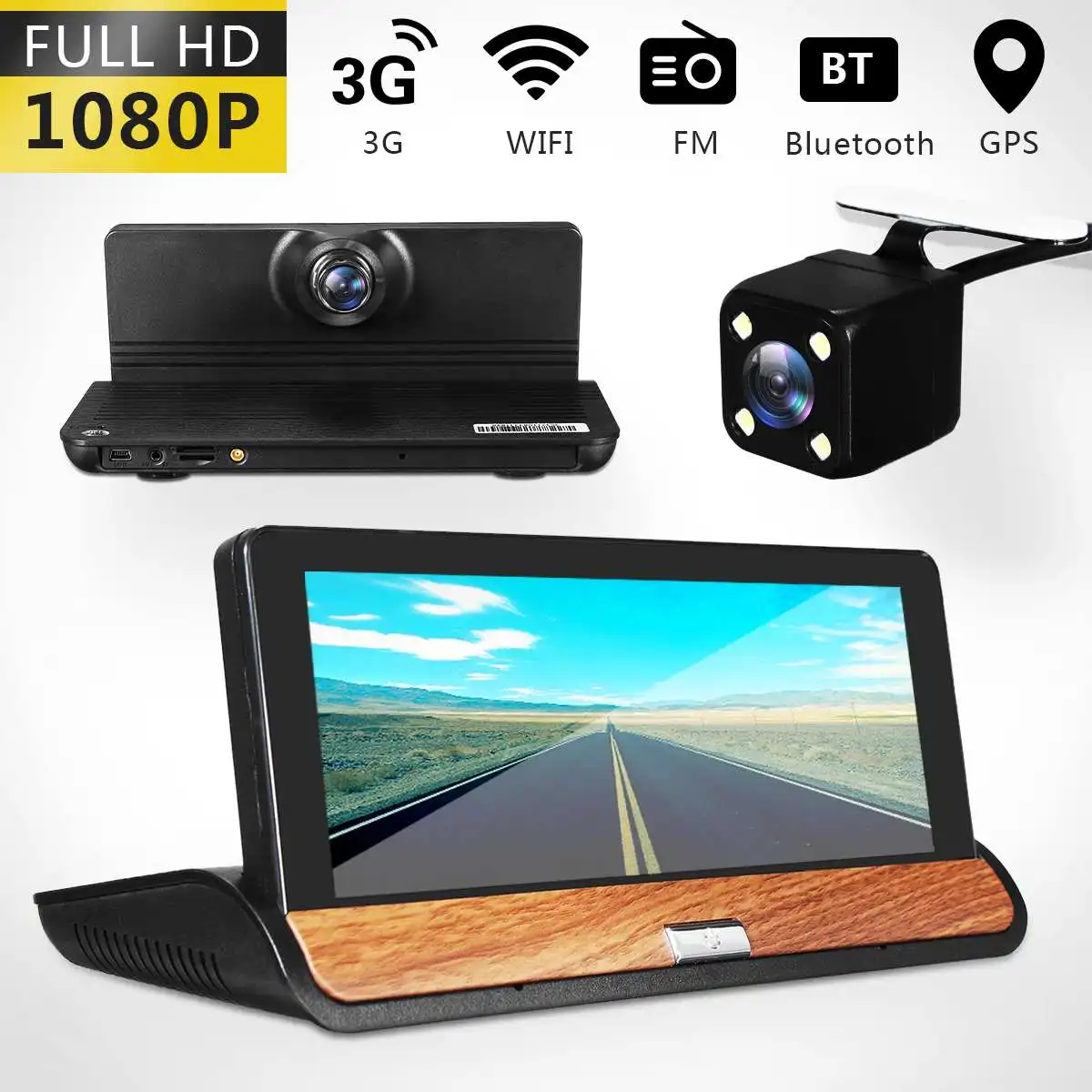 

7inch Wifi bluetooth Car DVR Rear View Mirror Monit Dual Lens HD 1080P Car Dashboard DVR Dash Camera Video Recorder G-Sensor GPS