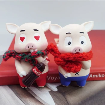 

Silicone Mold Cute Pig Aromatherapy Gypsum Mould Diy Car Essential oil Plaster Handicraft decor