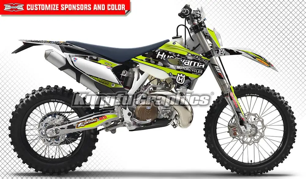 

KUNGFU GRAPHICS Dirt Bike Stickers Motocross Racing Decals Kit for Husqvarna TE FE TC FC 125 250 300 350 450 501 2014 2015 2016