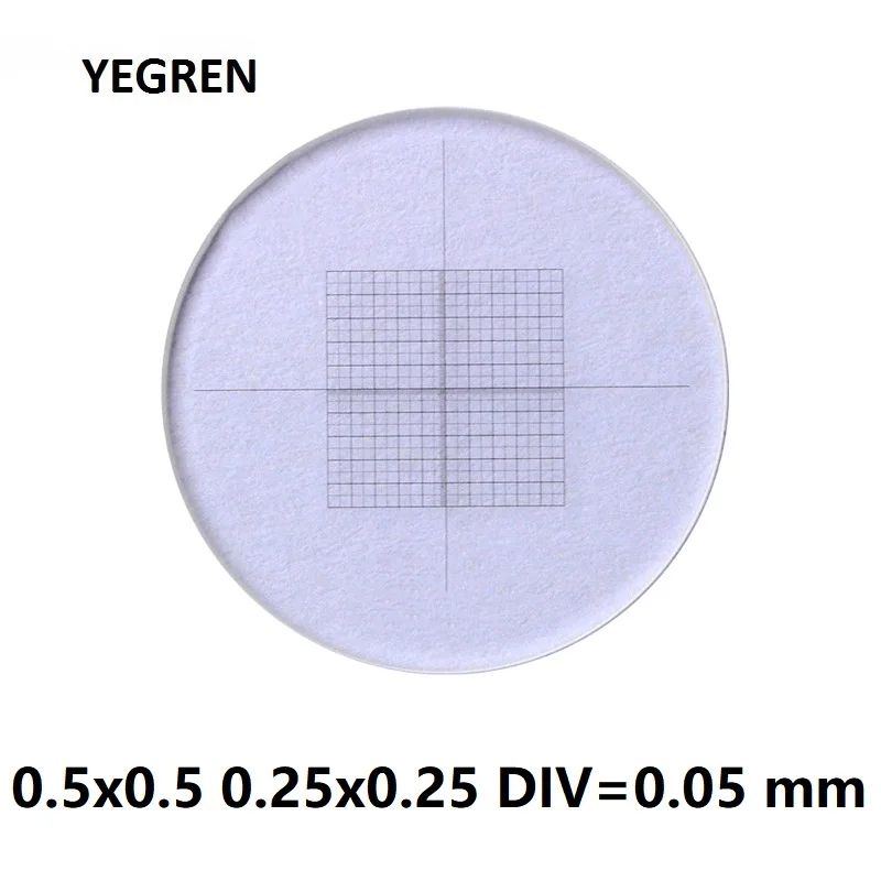 

Microscope Eyepiece Micrometer 0.5x0.5 Grid Calibration DIV 0.05mm Cross Reticle Ruler Measuring Slide Lens Diameter 20mm 24mm