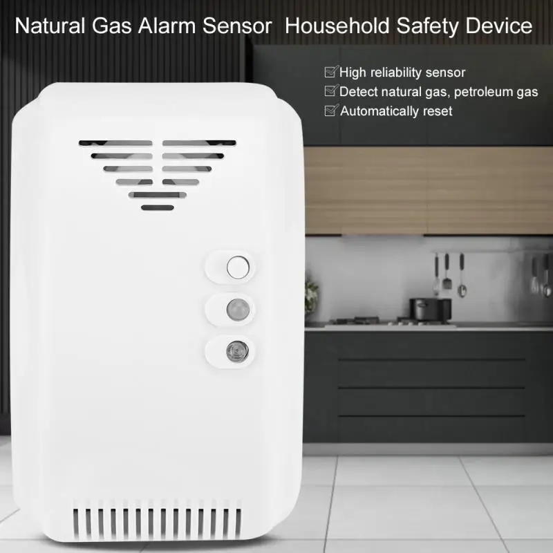 

Gas Detector Sensor Alarm Gas leaking Detect LPG Gas Detector Sensor LED Flash Alarm Sound Natural Gas For Home Town US EU Plug