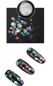 

New 300pcs Holographic Nail Glitter Mix Star Round Heart Flakies Mermaid Mirror Irregular Paillette DIY Sequins Nail Art Decor