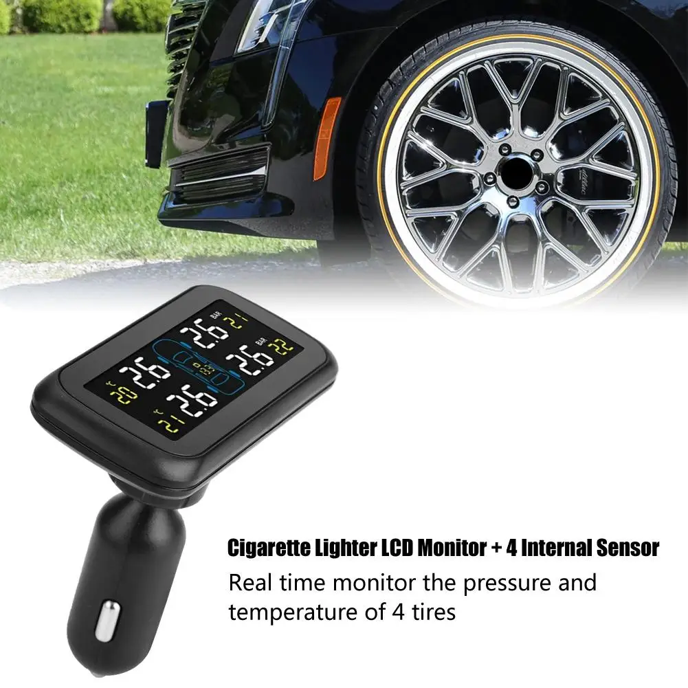 Автомобильная TPMS система контроля давления в шинах ЖК-сигаретная зажигалка USB