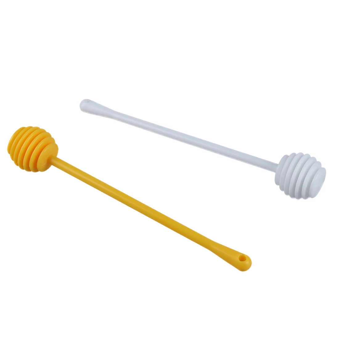 Hot sale 2Pcs Honey Dipper Jam Stir Sticks Long Handle Yellow+ White