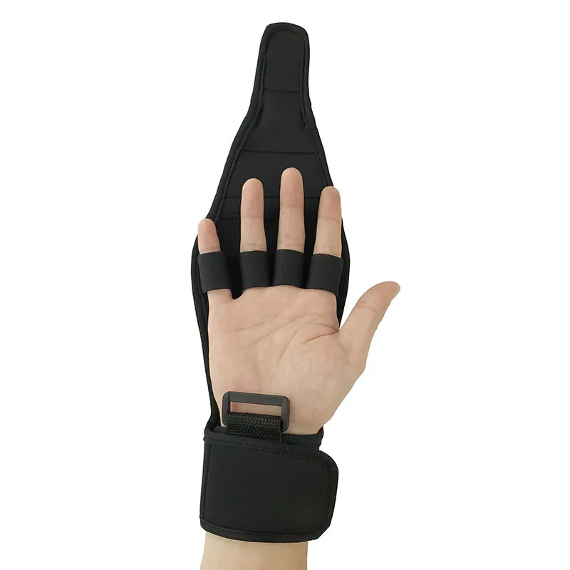 Black Auxiliary Sticking Fixed Gloves Rehabilitation Training Equipment