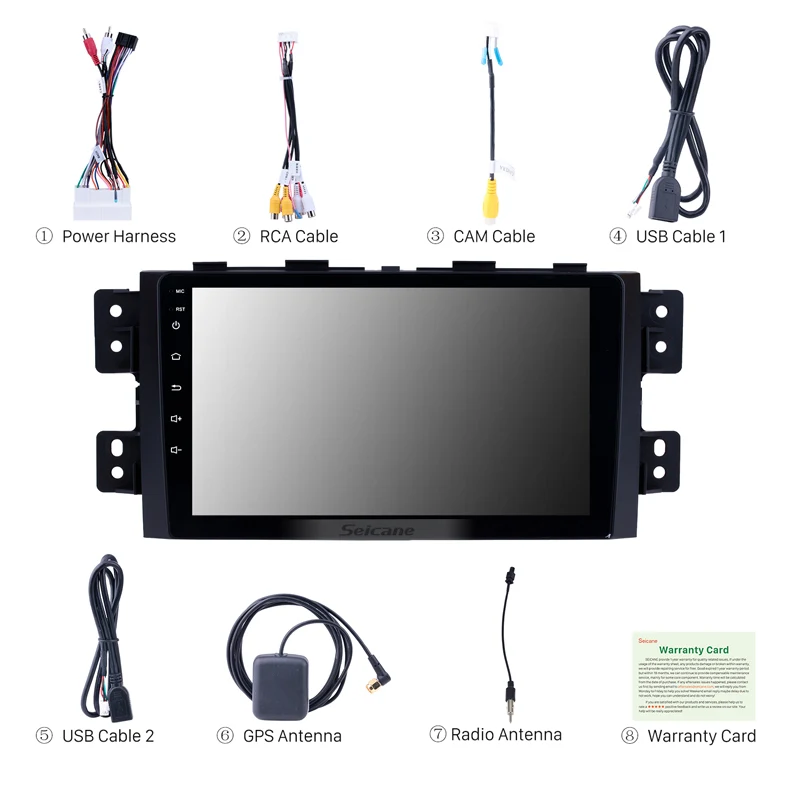 Flash Deal Seicane 9 inch Touch Screen radio Android 8.1 Bluetooth Car Stereo GPS Navi For 2008-2016 KIA Borrego with Mirror Link WIFI AUX 3