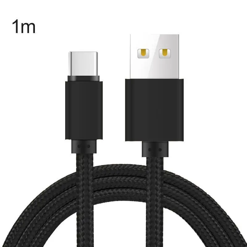 Нейлоновый USB кабель 2A Быстрая зарядка красный черный 1 м/39 4 дюйма 2 м/78 7 линия