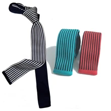 Новые поступления Энергичные красные и черные вертикальные полосы вязаные галстуки тонкие 6 см зеленые и черные мужские полосатые вязаные галстуки